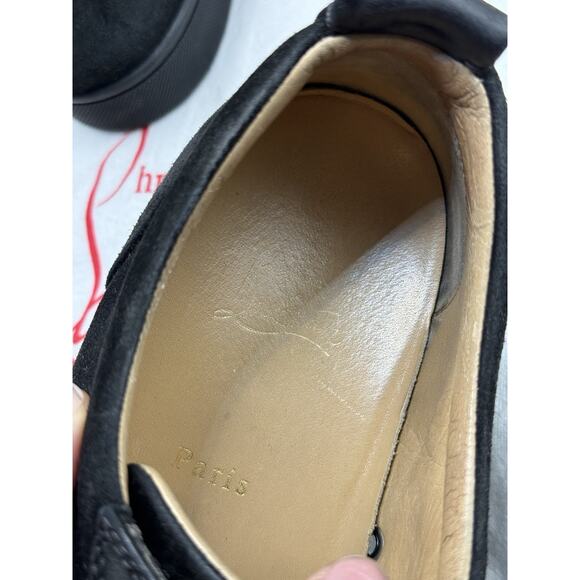 Christian Louboutin Louis Junior Spikes Black Suede Sneakers Men Shoes Authentic main image 7